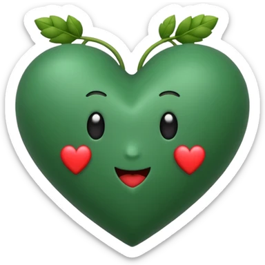 Quiero un corazón color verde pino sticker