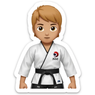 Perfecto pero el uniforme debe ser de taekwondo de ATA cinturón negro sticker