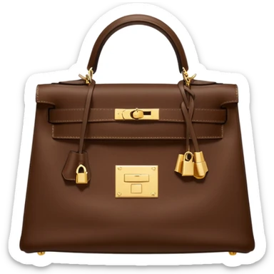 hermes kelly chocolate brown color bag  sticker
