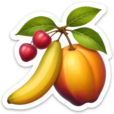 A bow fully of all types os fruits, like a macedonia sticker