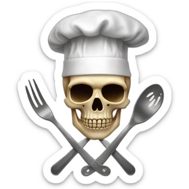 Skull Chef Kiss with Italian hand sticker