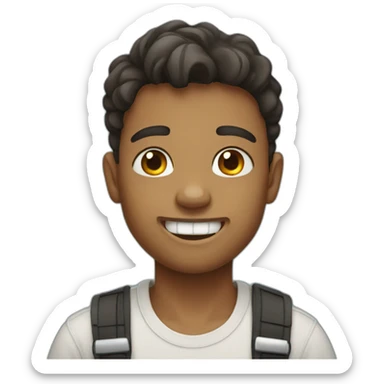 boy with braces sticker