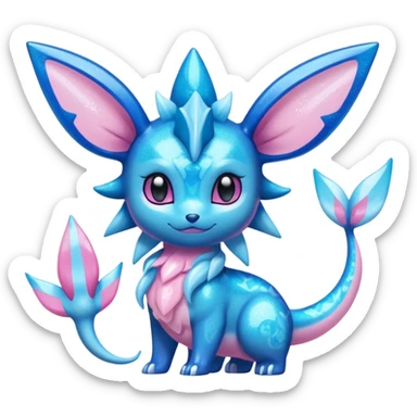 Black Oily Smooth Glossy Glittery Scaled  Vaporeon-Glaceon-Sylveon-Amaura-Fakémon-fusion sticker
