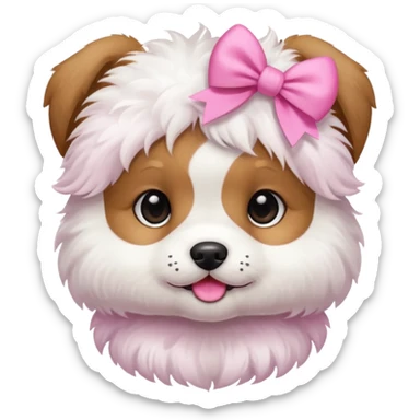 Puppy with pink bows sticker
