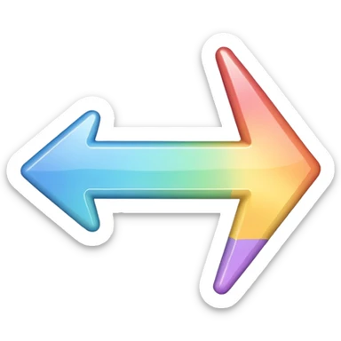 Pastel rainbow arrow pointing left sticker