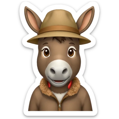 donkey with hat sticker