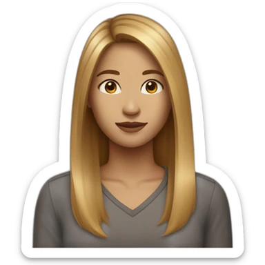 Very long light brown straigth hair young woman sticker