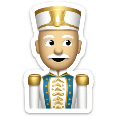 White and gold nutcracker full body sticker