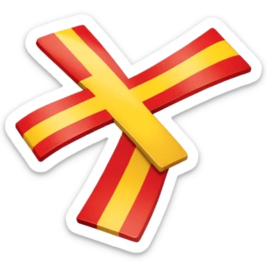Flag red background yellow cross sticker
