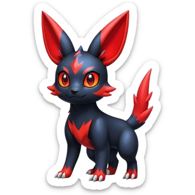 Cute Shiny Guilmon-Quilava-Umbreon-Fakémon-hybrid-creature (full body)  sticker