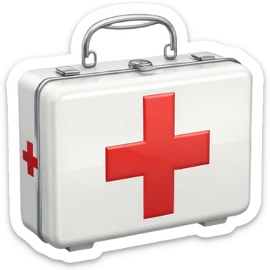 First Aid Kit box with red cross
 sticker