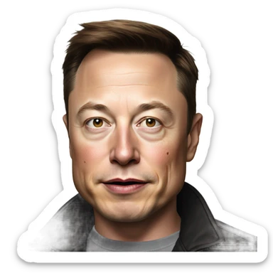 photorealistic elon musk sticker