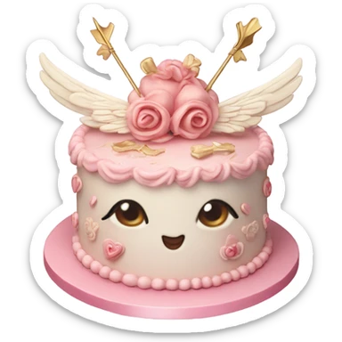 Realistic Photo of cupid cake sticker