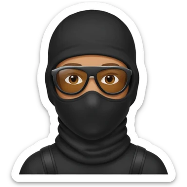 man in balaclava and sunglasses sticker
