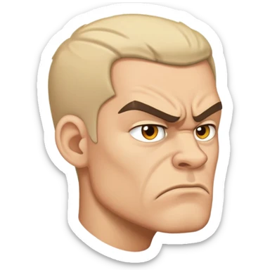 angry man in profile view sticker