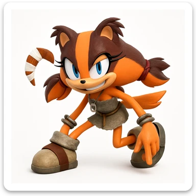 Keep the picture quality intact, change the character's expression to a mischievous grin, character facing forward. sticker