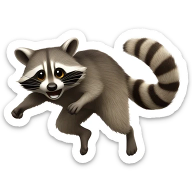raccoon getting thrown through a wall sticker