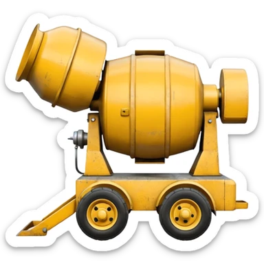 yellow cement mixer betoneira sticker