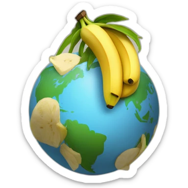 un antillais avec une boule de cheveux et une banane dans la main sticker