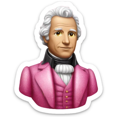 Pink ombre James Monroe statue with glitter sticker
