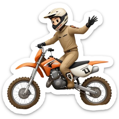 Lice riding dirt bike kicking up dirt sticker