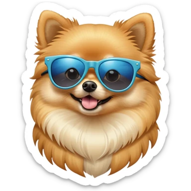 pomeranian with cool sunglasses sticker
