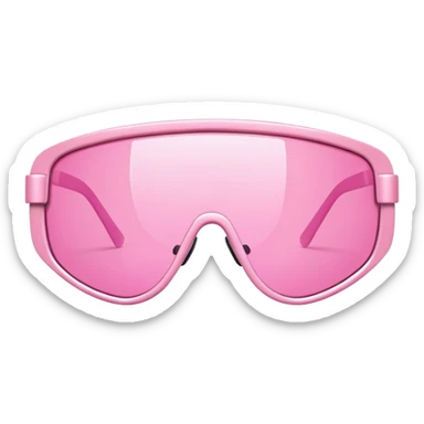 asymmetrical pink shield visor glasses, unique creative design, Y2K inspired sticker