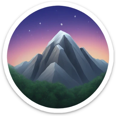 Mountain peak with 3 stars sticker