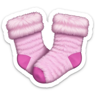baby pink fuzzy socks sticker
