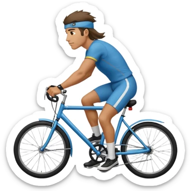 Guy with a mullet on a bicycle sticker