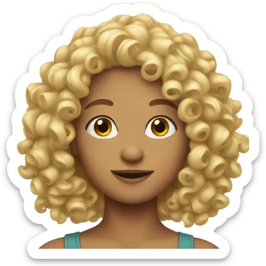 Curly blonde giro sticker