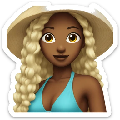 beach girl sticker