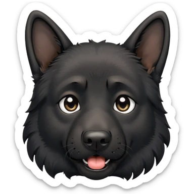 black german shepherd face crying with RIP written above sticker