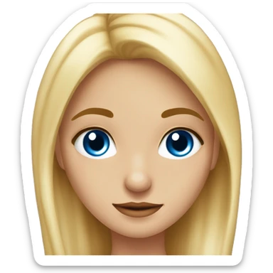 una chica rubia, pelo largo ondulado, ojos azules sticker