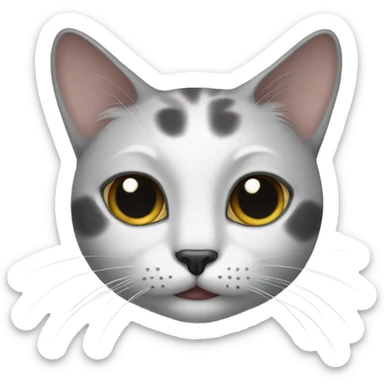 cat with black spot on 1 eye and ear sticker