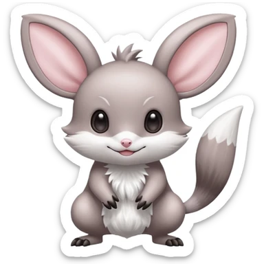Silvery Fey Tropical Minccino-Monster-Pokémon sticker