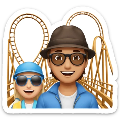 person-excitedly-going-to-an-amusement-park,-with-a-roller-coaster-or-ferris-wheel-in-the-background sticker