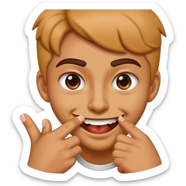 Haz un emoji que sea así 😏pero que se esté mordiendo el dedo sticker