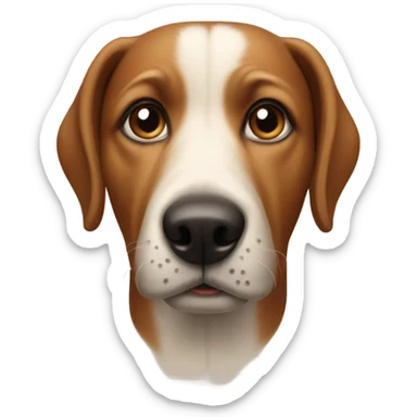 dog with human nose sticker