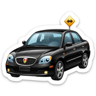 car in middle lane emoji sticker