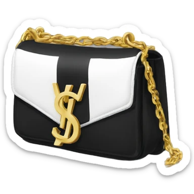 Black and white YSL purse with gold chain  sticker