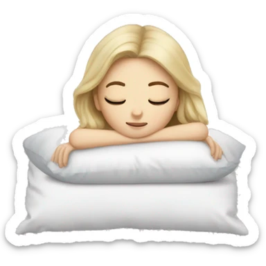 white girl laying down on pillow  sticker