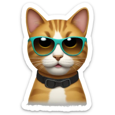 Cat with sunglasses sticker