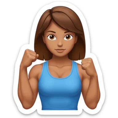 Woman with muscular arms and a manicured hand in a fist sticker