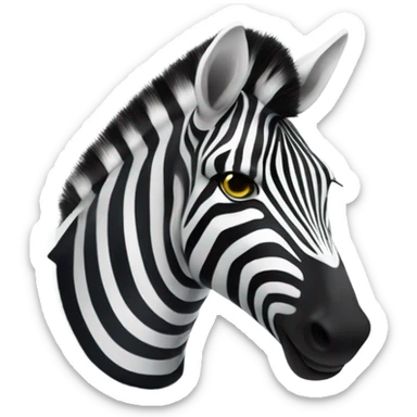 Zebra with forbidden sign overlay sticker