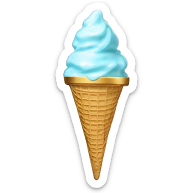 opal Crystal ice cream scoop on gold waffle cone sticker