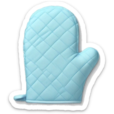 Realistic pastel blue oven mitt sticker