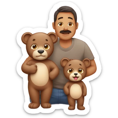 familia de ositos (mamà,papà y bebè) tiernos sticker