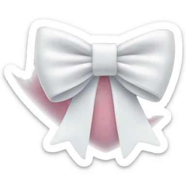 Pastel pink heart with white bow sticker