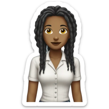 working girl with dreadlocks sticker